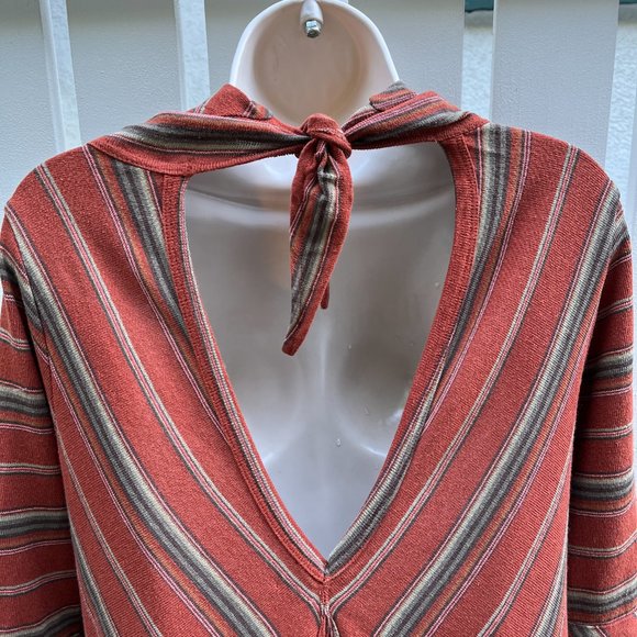 Free People Rust Chevron Striped Tunic Dress - Picture 5 of 15